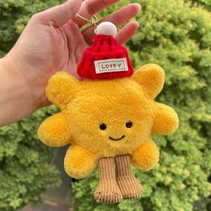 Super weich und niedlich heiß verkaufen benutzer definierte Großhandel Sonnenblume Plüsch Schlüssel bund Spielzeug Rucksack Anhänger Student Geschenk - Product Image 2