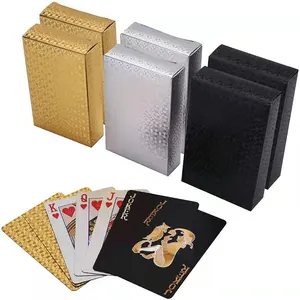 Kartu Poker Foil Emas Tahan Air, Permainan Poker Emas Hitam Kreatif