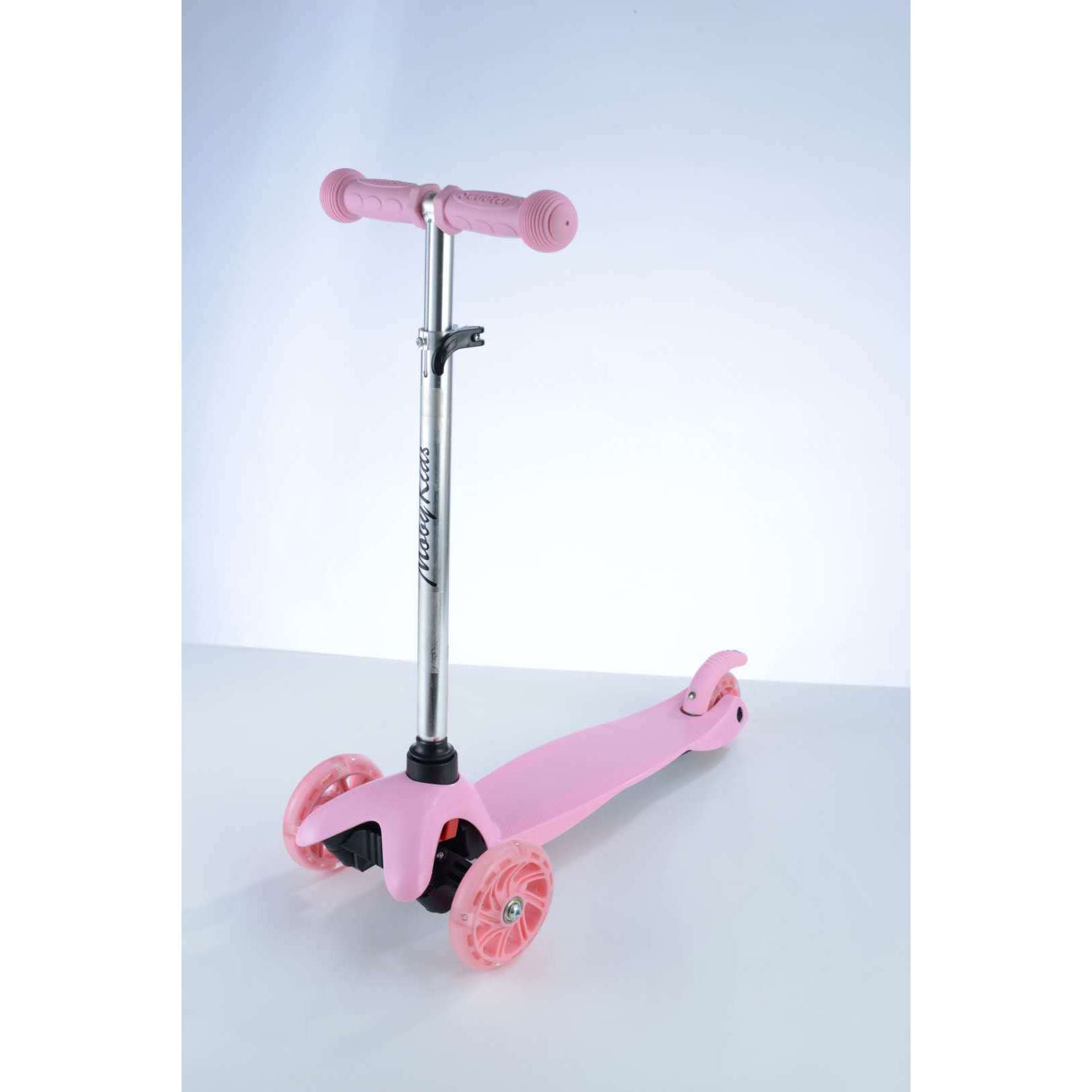 Tige de levage en aluminium rose avec roues en PU, livrée avec boîte de couleur