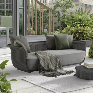 Mobilier d'extérieur moderne Kingmake Canapé en osier naturel tissé en alliage d'aluminium pour villa et hôtel Matériau en rotin - Product Image 6