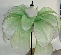Pleine couleur LED pétale jupe fleur longue robe pour adultes coloré fleur ouverture danse Performance grande balançoire robe moderne