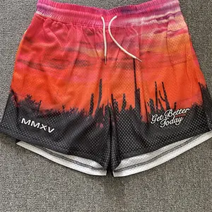 History Made Shorts For Reference Custom Polyester Graphic 5 Inch Inseam Fitness Training Powerlifting Sublimated Mesh Shorts