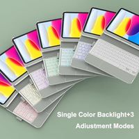 Funda con Teclado OEM ODM para iPad 10ª y 11ª Generación, Touchpad Multitáctil Giratorio 360°, Retroiluminación de 7 Colores, Función Smart Wake/Sleep, Soporte para Lápiz