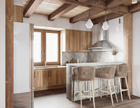 Armoires de cuisine modulaires Kino en acier inoxydable 304, porte en MDF, couleurs personnalisables, design moderne, plan de travail, garantie de 15 ans