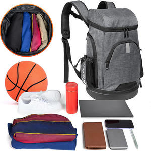 Free Sample Custom Black Basketball Football Volleyball Backpack Lightweight Travel <b>School</b> Student Gym <b>Rucksack</b> Sports Bag - Product Image 6