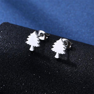 Barato nuevo acero inoxidable árbol de Navidad pendientes collar Conjunto para las mujeres, accesorio de dos piezas al por mayor - Product Image 4