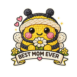 สติ๊กเกอร์ DTF ลายหมึกขาวสัมผัสนุ่ม ลาย Best Mom Ever สำหรับรีดร้อน ซักได้ เหมาะสำหรับของขวัญวันแม่ - Product Image 5