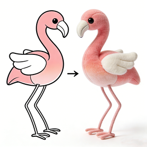 Peluche di Fenicottero Rosa Personalizzato Direttamente dalla Fabbrica, Trasforma il Tuo Design Cartoon in Giocattolo di Alta Qualità, Uccello Tropicale Imbottito OEM ODM - Product Image 1