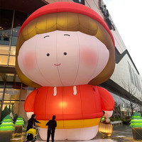 Publicité gonflable personnalisée en forme humaine, gonflables pour garçon, modèle de dessin animé gonflable avec chapeau, poupée gonflable pour homme