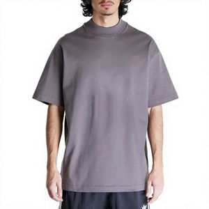 เสื้อยืดคอกลมผู้ชาย สีพื้น ผ้าฝ้าย แขนสั้น ทรงปกติ โอเวอร์ไซส์ สไตล์สตรีทแวร์ เสื้อพูลโอเวอร์สำหรับฤดูร้อน - Product Image 1