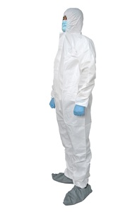 Tuta bianca monouso con nastro riflettente ad alta visibilità origine Cina <span class=keywords><strong>antivento</strong></span> e resistente all'umidità traspirante e confortevole - Product Image 3