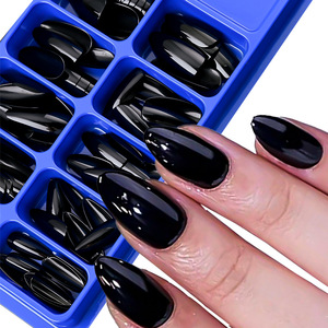 100 faux ongles carrés courts blancs pré-dessinés, couleur unie, pour la pratique de la manucure - Product Image 3