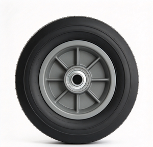 8 Inch Rubber Solid <b>Wheel</b> 8x2.5 Inch Caster Flat Free <b>Wheel</b> Trolley Replacement <b>Wheel</b> for Cart <b>Plastic</b> Rim - Product Image 2