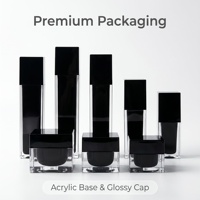 Lot de flacons et pots cosmétiques carrés en acrylique personnalisables, multi-tailles (15g-150ml), vides, pour soins de la peau, écologiques, vente en gros