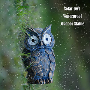 Sculpture d'extérieur personnalisée en polyrésine, hibou à LED solaire, résistante à l'eau, artisanat en résine fait main, décoration de jardin et de cour, éclairage nocturne - Product Image 5