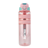 Bouteille d'eau Tritan sans BPA, anti-fuite, avec marqueurs de temps, portable, pour fitness et sports de plein air, 350ml/500ml/700ml/1000ml, ouverture à un clic