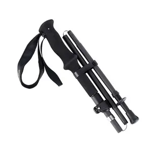 Custom 5-piece Telescopic and Folding Aviation carbon fiber Trekking poles Hiking walking Sticks