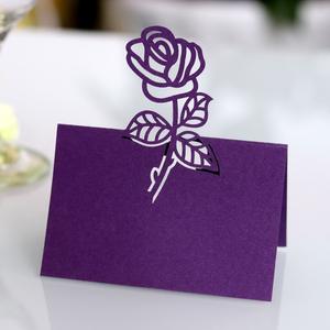 Rosa de corte láser tarjetas de lugar de fiesta de favores de la boda de la tarjeta Decoración - Product Image 5