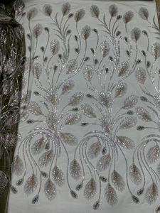 Tissu KC <span class=keywords><strong>de</strong></span> luxe vert <span class=keywords><strong>armée</strong></span> en maille dentelle, tulle brillant orné <span class=keywords><strong>de</strong></span> plumes <span class=keywords><strong>de</strong></span> paon et <span class=keywords><strong>de</strong></span> sequins pour <span class=keywords><strong>tenue</strong></span> <span class=keywords><strong>de</strong></span> banquet <span class=keywords><strong>de</strong></span> mariage à Dubaï - Product Image 3