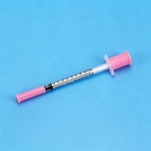 <span class=keywords><strong>Jeringa</strong></span> <span class=keywords><strong>de</strong></span> <span class=keywords><strong>Insulina</strong></span> Desechable Rosa con Capacidad <span class=keywords><strong>de</strong></span> 0.5ml y 1ml, Aguja <span class=keywords><strong>de</strong></span> 30G y Longitud <span class=keywords><strong>de</strong></span> 8mm - Product Image 1