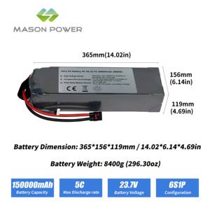 แบตเตอรี่โดรนแบบโซลิดสเตตความจุสูง 6S HV23.7v 150000mAh น้ำหนักเบา ใช้งานได้นาน สำหรับงานอุตสาหกรรม HYH-SSB-1 - Product Image 2