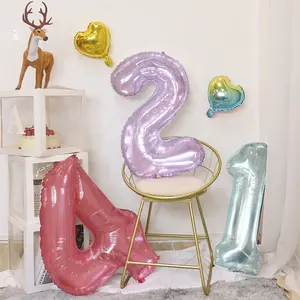 2022 Nieuwe 16 32 40 Inch Jelly Helium Ballonnen Party Decoraties Crystal Nummer Folie Ballon Voor Kinderen Volwassen Verjaardag