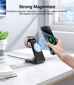 Personalización 15W 3 en 1 Soporte de <span class=keywords><strong>carga</strong></span> rápida inalámbrica Estación de <span class=keywords><strong>carga</strong></span> inalámbrica magnética para iPhone - Product Image 4
