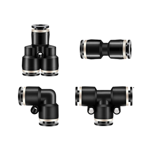 Sambungan Pipa Tekan untuk Sambung 1/4 1/8 3/8 1/2 NPT Sambungan Pneumatik Tekan Lepas Cepat Konektor Udara Lurus Siku Tiga Arah - Product Image 1