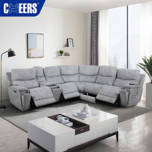 MANWAH CHEERS Nieuwe Design Woonkamerbanken Waterdichte Stof Elektrische Relaxfauteuil Hoekbank <span class=keywords><strong>Massage</strong></span> en Opbergfunctie - Product Image 1