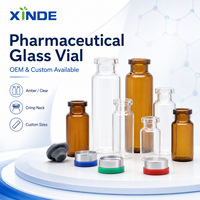 Flacon en verre ambré transparent personnalisé XINDE pour injection médicale avec bouchon à vis, impression sérigraphique, certifié ISO9001
