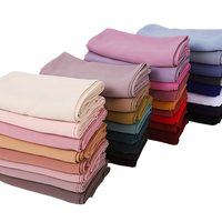 Foulard Châle Hijab en Chiffon Perlée, Style Uni, Grande Taille 180x70 cm, pour Femme, Vente en Gros