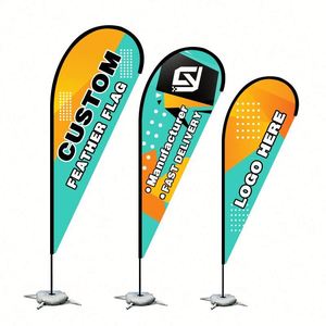 Banner volador al aire libre promoción personalizada impresa publicidad pluma lágrima bandera Bali arco playa bandera con Corss Base - Product Image 1