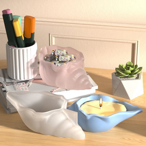 Boîte de pénurie de conque pot de fleurs moules en Silicone bricolage coquille de mer sectionné bougie pot moule béton gypse résine moule décor à la maison artisanat - Product Image 4