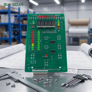 แผงวงจรสีเขียว QLN-602-3ควบคุมอุตสาหกรรม sunsoar พร้อมจอแสดงผล LED และส่วนประกอบรีเลย์ - Product Image 2