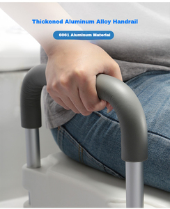 Aluminum <strong>Raised</strong> <strong>Toilet</strong> <strong>Seat</strong> <strong>with</strong> Adjustable Armrest and 11cm Height Riser for Elderly Disabled Pregnant (White) - Product Image 6