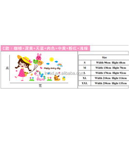 Happy Girl Pony Balloon Wall Sticker 3D acrilico impermeabile Wall Sticker bambini camera da letto soggiorno decorazione della casa carta da parati - Product Image 3