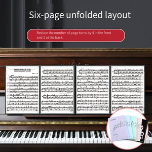 Porte-partitions pliable portable à 6 pages, organiseur de partitions de piano extensible pour une visualisation et une édition faciles - Product Image 2