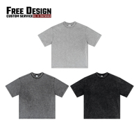 Kaos Oversize Kualitas Tinggi Custom Grafis Acid Wash Heavyweight Sablon Digital Besar Kaos DTG untuk Pria