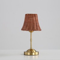 Lampe de table en bambou et rotin moderne à succès, faite à la main, rétro, décorative, pour salon, hôtels, fonction de gradation par batterie