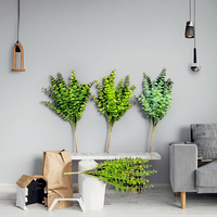 Bouquet d'eucalyptus artificiel en gros, branche de feuille de monnaie, plante verte suspendue, tige de feuille, décoration de table pour mariage et fête à domicile