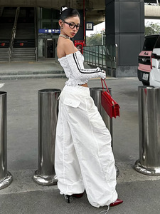 Completo Sportivo da Donna: Top Halter Trasparente a Maniche Corte + Pantaloni Lunghi <span class=keywords><strong>Sexy</strong></span>, <span class=keywords><strong>Abbigliamento</strong></span> <span class=keywords><strong>Casual</strong></span> Femminile - Product Image 4