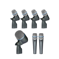 Kit de microphones professionnels Beta DMK7 pour batterie 7 pièces, micros pour ampli basse, toms, caisse claire, ensemble de micros pour batterie pour la scène