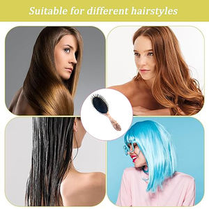 فرشاة شعر عصرية بتصميم صالونات بشعار مخصص، وسادة لفك تشابك الشعر وتدليك فروة الرأس مضادة للكهرباء الساكنة ومصنوعة من أسيتات السليلوز - Product Image 4