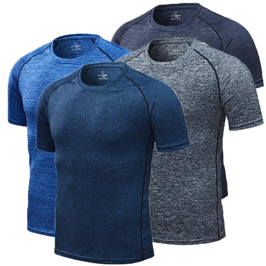 Custom Men's Dry Fit Athletic Tshirt Spandex Workout Gym Fitness Training Tshirt Sportswear for Men