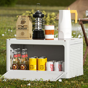 Boîte <span class=keywords><strong>de</strong></span> <span class=keywords><strong>rangement</strong></span> pliante en plastique avec dessus en bois, idéale pour une utilisation en <span class=keywords><strong>extérieur</strong></span> comme récipients <span class=keywords><strong>de</strong></span> stockage et table - Product Image 6