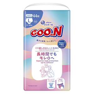ผ้าอ้อมเด็กแบบกางเกง GOO.N P2-004 ญี่ปุ่น ป้องกันการรั่วซึม 3 มิติ ระบายอากาศได้ดี ผลิตจากผ้าไม่ถักทอ ขายส่ง - Product Image 1
