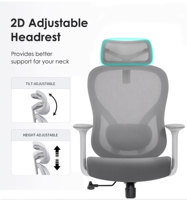 Service OEM/ODM, chaise de bureau ergonomique moderne et confortable en mesh, soutien lombaire, appui-tête 3D, réglable en hauteur, pour usage commercial
