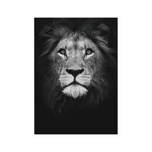 Vendita all'ingrosso nero bianco manifesti camera-Animal art hanging poster Lion Wall Art canvas painting for living room