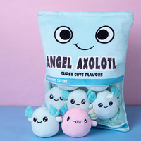 Peluche Axolotl, Coussin Doux en Forme d'Axolotl pour Cadeau d'Anniversaire, Coussin de Jeu en Peluche