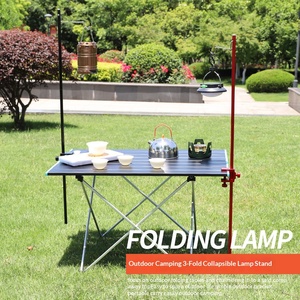 Support de lanterne pliable en alliage d'aluminium ultraléger pour l'extérieur, 3 sections, mât de lumière portable pour table de pique-nique - Product Image 4